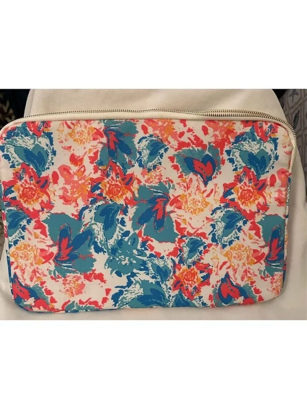 Mary Square Floral Laptop Sleeve Peony Sorbet Multicolor Padded